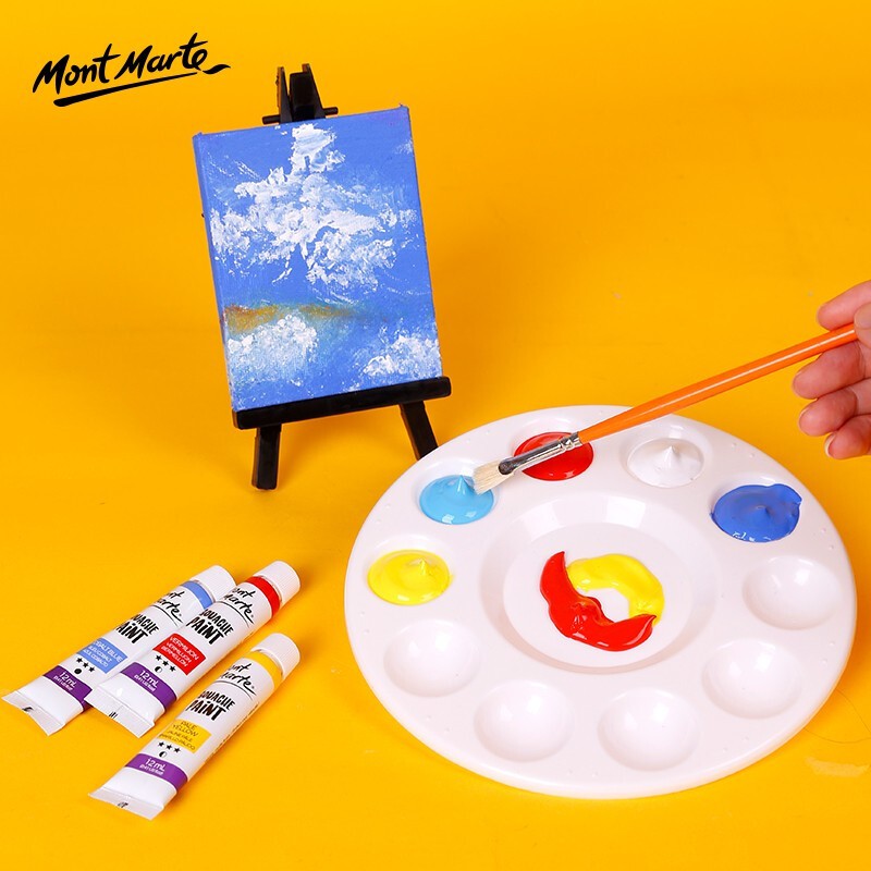 Khay pha màu nhựa tròn 17cm mont marte - round plastic palette 17cm