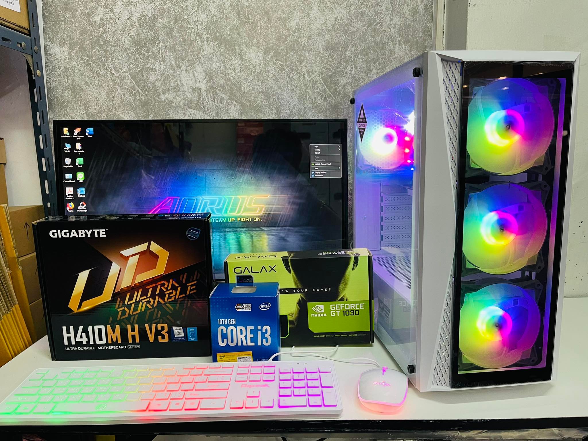 คอมพิวเตอร์ i3-10105F 3.7Ghz 16GB DDR4 / 500GB SSD / GeForce RTX 1650 4GB AOC 22 ของใหม่ ประกัน 3ปี