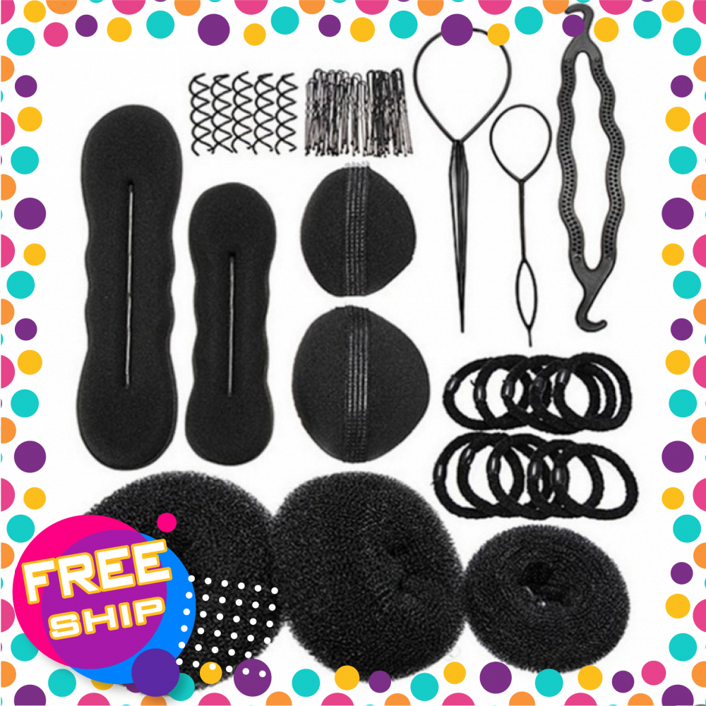 [Combo Siêu Rẻ] Bộ Dụng Cụ Làm Tóc 60 Chi Tiết Giúp Tạo Nhiều Kiểu Tóc Cực Xinh - Dụng Cụ Hỗ Trợ Làm Tóc Dễ Dàng - Phụ Kiện Làm Tóc Giá Rẻ Cực Tiện Lợi