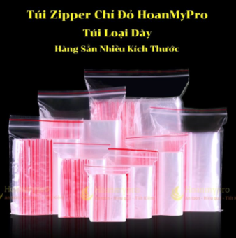 Túi Zip Chỉ Đỏ 1kg Túi Zipper Bấm Miệng Loại Dày Hàng Có Sẵn Nhiều Kích Thước BaoBiHoanmypro