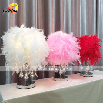 Đèn Lông Vũ, Đèn Ngủ Lông Vũ, Đèn Ngủ Lông Vũ Trang Trí Để Bàn Xinh Xắn ( Đủ Màu)