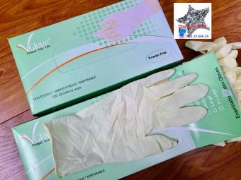 Hộp 100 Chiếc Size M, Găng tay y tế không bột Vglove Khải Hoàn
