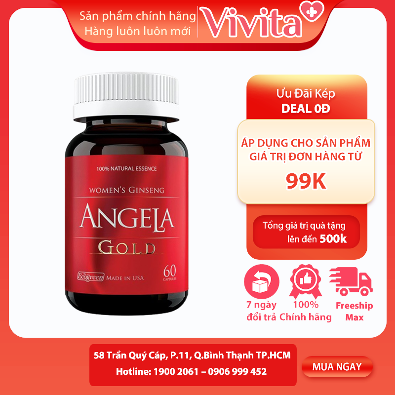Sâm angela gold cải thiện sức khỏe sinh lý nữ hộp 60 viên