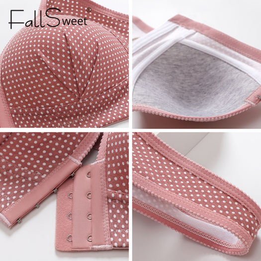 FallSweet Sexy Front Closure Bralette for Women Push UP Bras Soft Wireless Plus Size Vest Brassiere 36-46 B C Cup