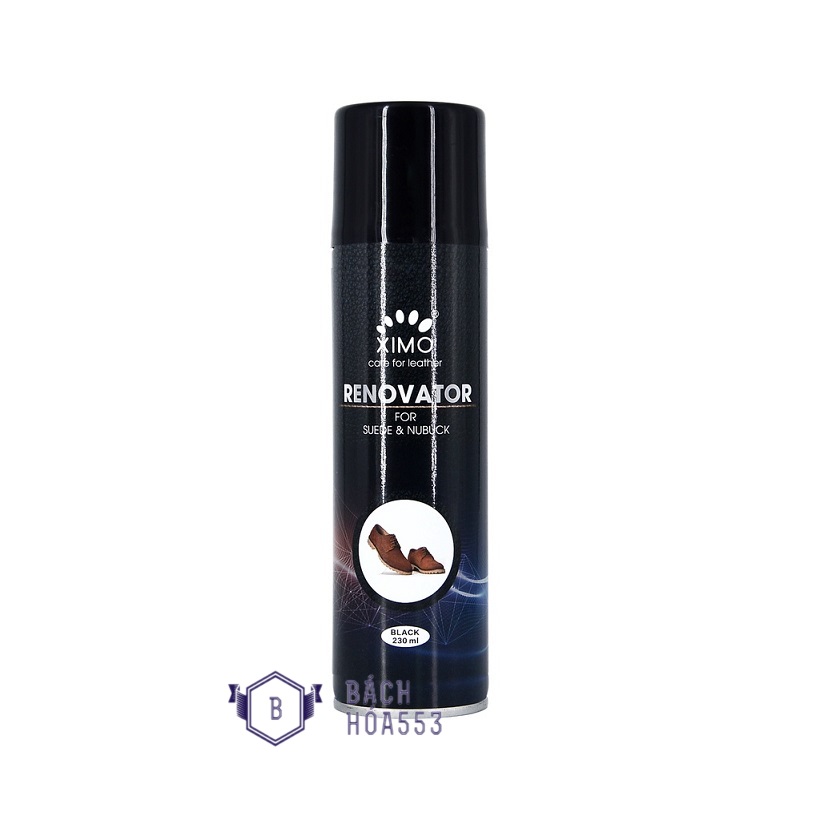Bình xịt dưỡng giày phục hồi màu nubuck và da lộn Renovator Ximo 230ml - Xịt bảo dưỡng giày da - Xịt bảo dưỡng giày Nubuck KL991