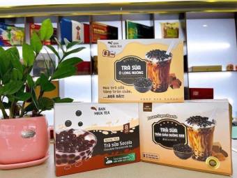 Trà Sữa Trân Châu Đường Đen Tự Pha 1 Hộp 8 Gói (8 Cốc)