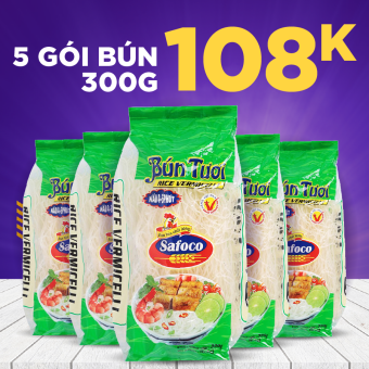 5 Gói Bún Gạo Khô Safoco 300G