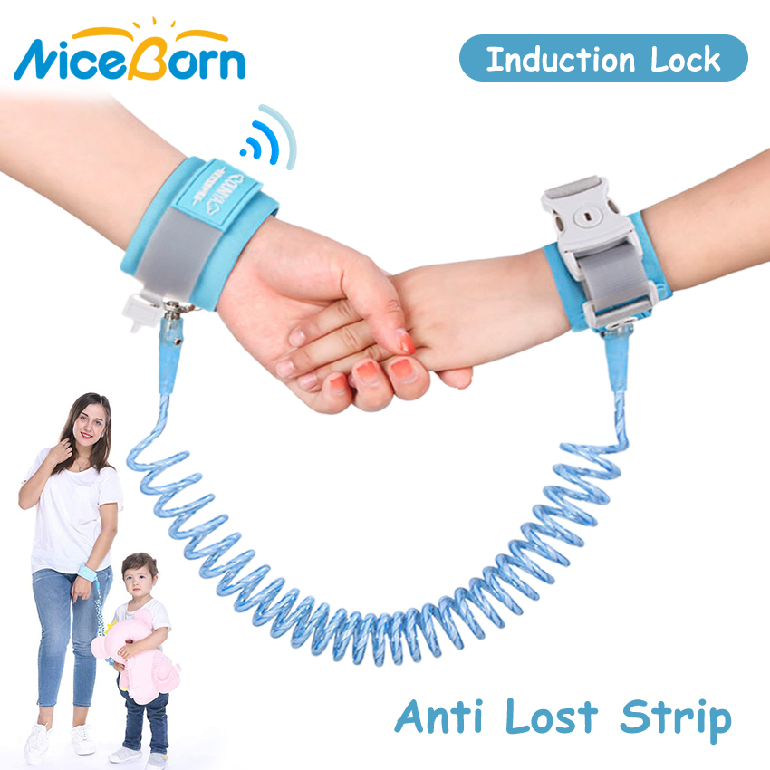 NiceBorn Dây đeo chống lạc,bằng thép và da PU bền thiết kế tiện lợi dành cho bé 1-10 tuổi