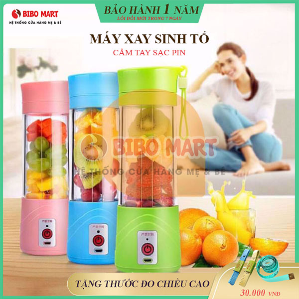 Máy xay trái cây chạy pin sạc, máy xay sinh tố mini xách tay cổng sạc USB, máy sinh tố văn phòng, máy xay sinh tố cầm tay