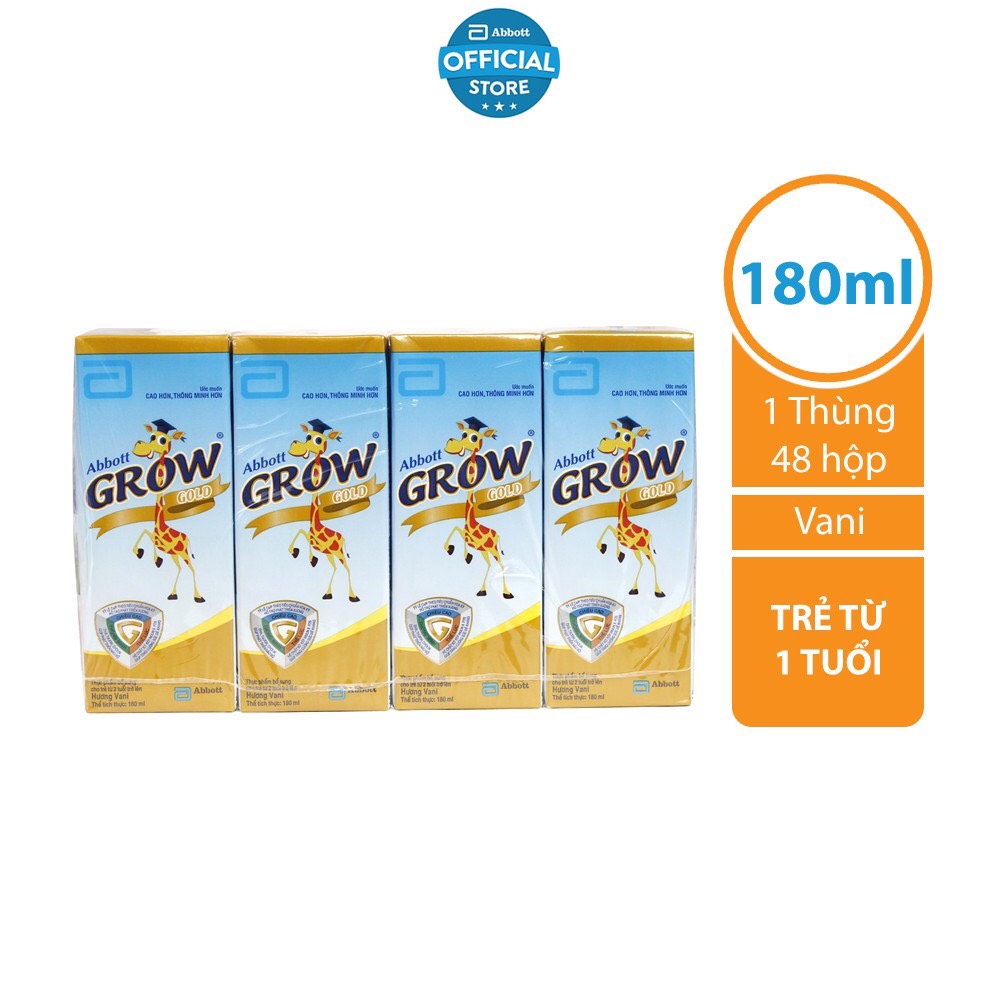 Thùng 48 hộp Sữa nước Abbott Grow Gold 180ml/ hộp