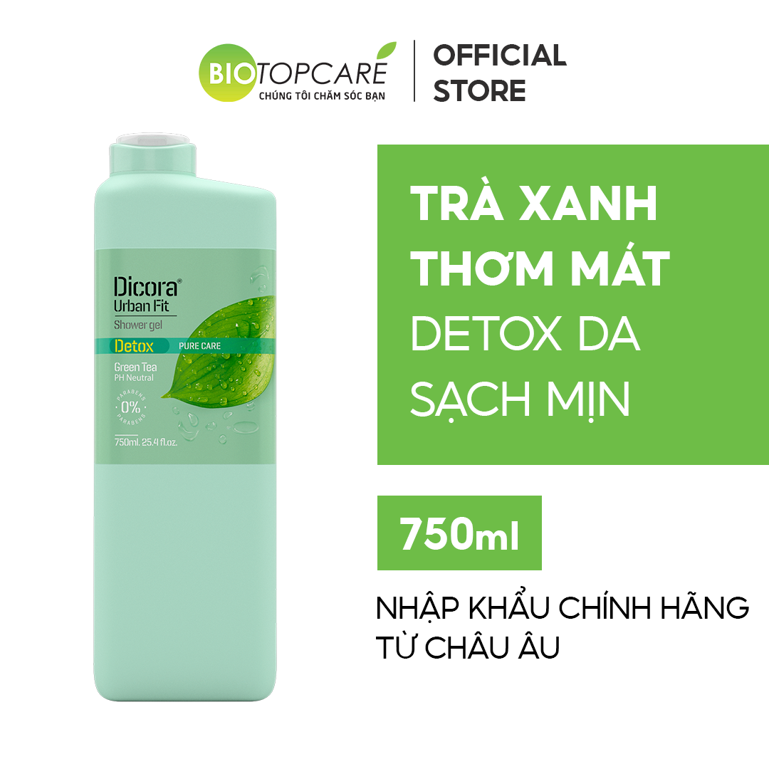Sữa tắm detox trà xanh Dicora Urban Fit - 750ml