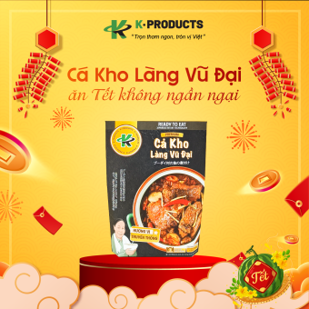 Kho Làng Vũ Đại K PRODUCTS 180g, mùi vị thơm lừng, đặc trưng, thịt cá săn chắc, đậm đà hương vị quê hương