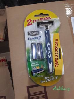 Dao cạo râu 2 lưỡi Schick Exacta II System (tặng kèm 2 lưỡi trong vỉ)
