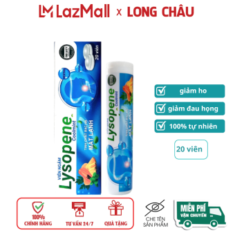 Viên ngậm Lysopene bạc hà giúp giảm phù nề, đau rát họng, giảm viêm họng – hộp 20 viên