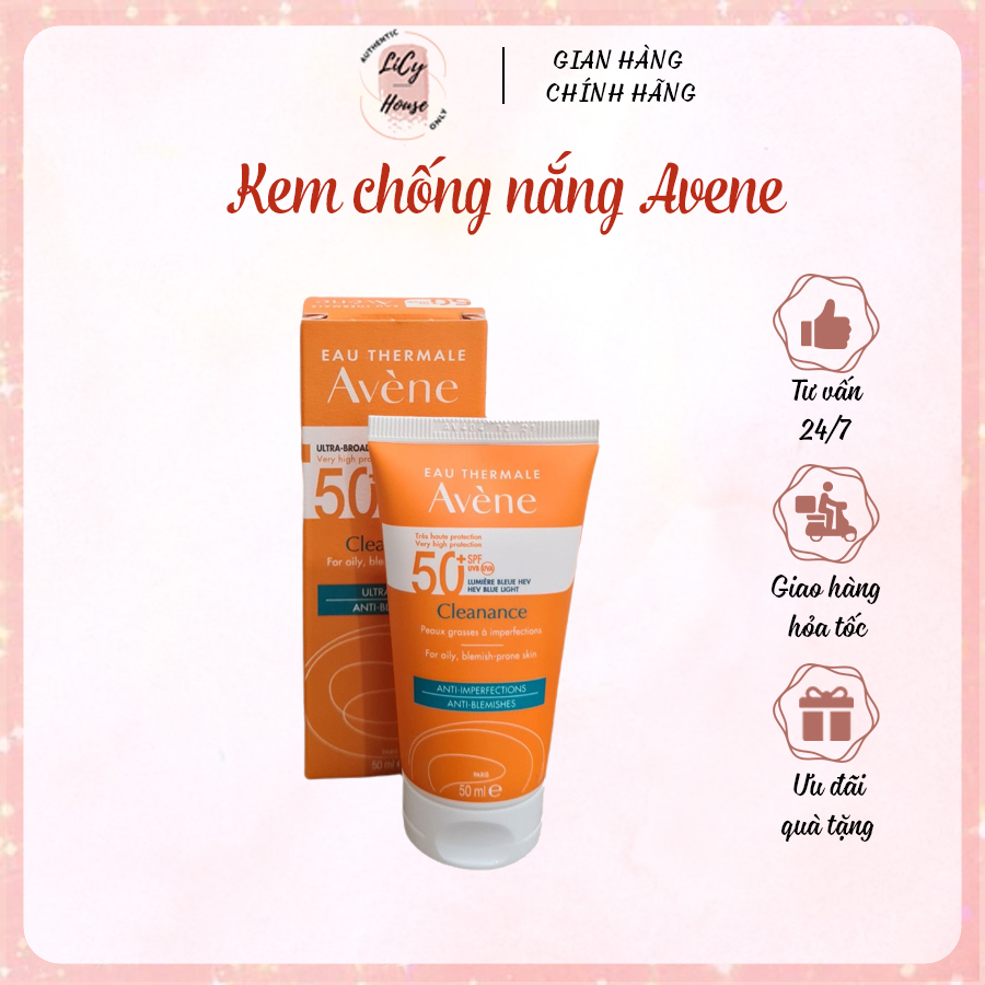 Kem chống nắng avene cleanance da dầu mụn / avene fluid da thường hỗn hợp licyhouse thấm nhanh giữ ẩm tốt 50ml