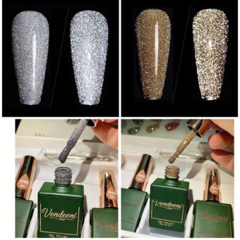 Sơn Gel Nhũ Flash , Gel Flash Vendeeni Siêu Sáng - Siêu phẩm Sơn gel nhũ Flash Siêu sáng VENDEENI Vàng Bạc Chai 15ml hàng chính hãng