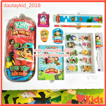 Bộ đồ dùng học tập Kun - Bộ đồ dùng Kun set 9 món cao cấp hàng khuyến mãi sữa Kun