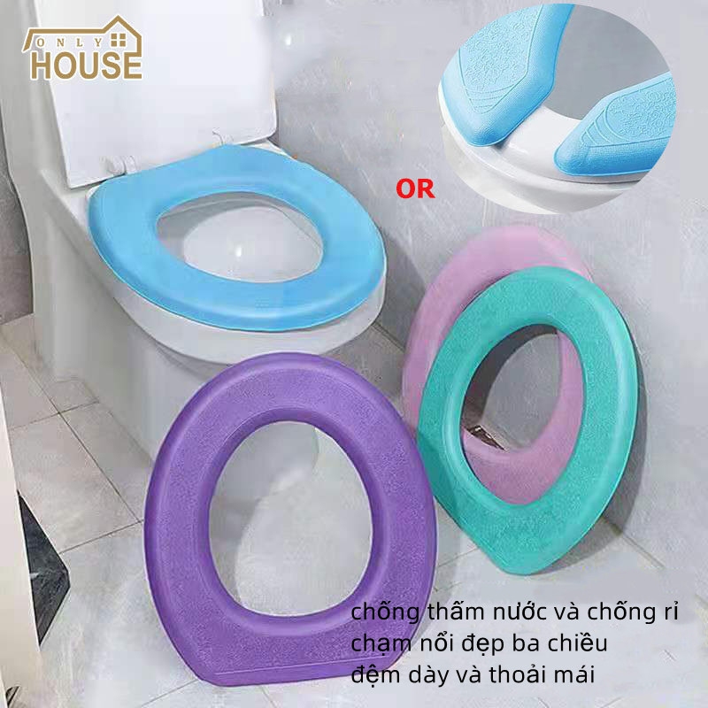 LEBI Bồn Cầu Xốp Chống Thấm Nước EVA, Loại Dán Dày Bốn Mùa, Nắp Bồn Cầu Dày Thông Dụng Cắt Bỏ Nhà Vệ Sinh Máy Giặt