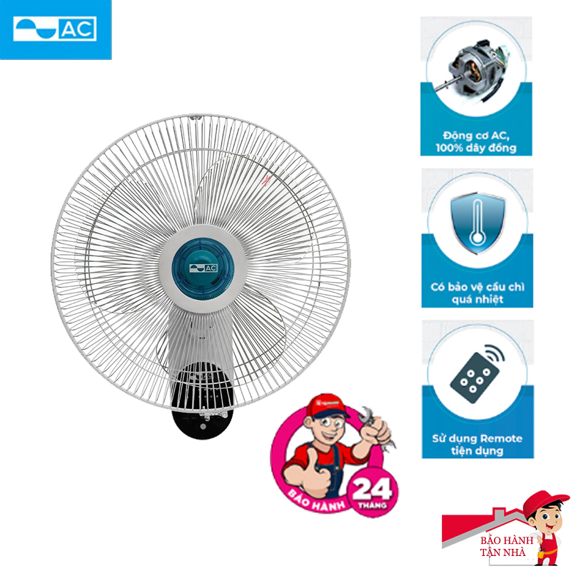 Quạt treo tường ac awf02a163, có hẹn giờ 7.5h, remote, bảo hành 24 tháng