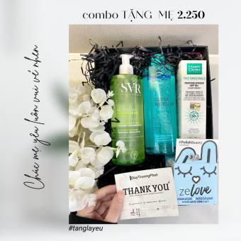 COMBO TẶNG MẸ NGÀY 20/10 (Nước Tẩy Trang StandHome, Gel Rửa Mặt SVR, Kem Chống Nắng Martider, Dưỡng ẩm Zelove)