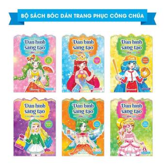Sách - Dán Hình Sáng Tạo Trang Phục Công Chúa Cho Bé Gái - Bộ 6 quyển