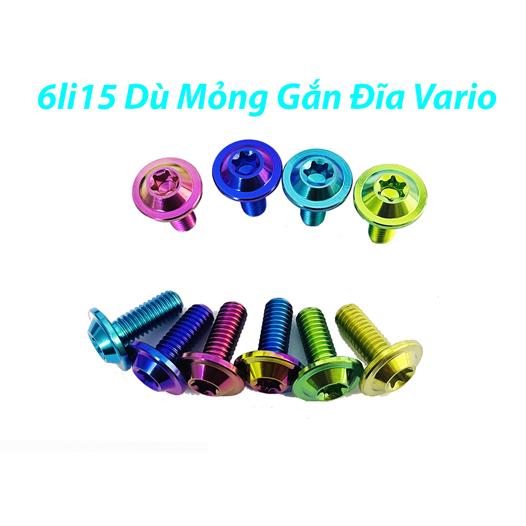ỐC TITAN GR5 6li15 DÙ MỎNG Bắt Đĩa Vario150/Ốp Pô/Bảng Tên...-PTTT