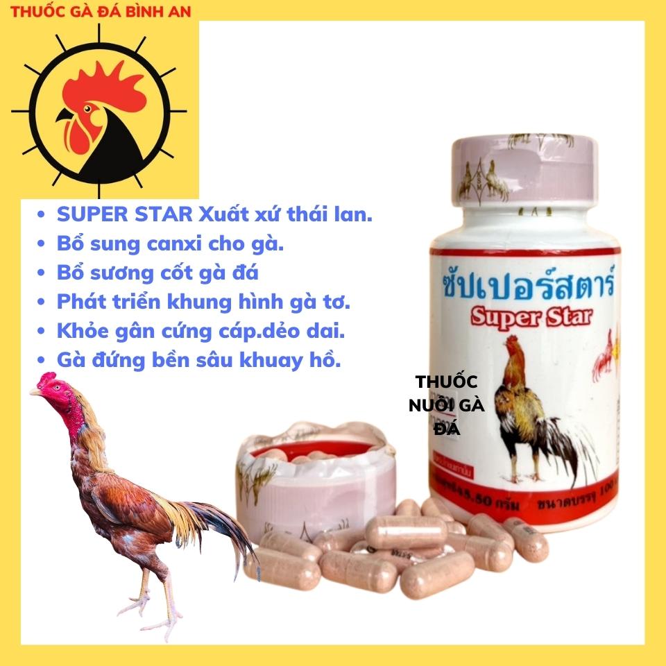SUPER STAR 100 viên nuôi gà đá tăng cơ 1 HŨ super star.viên nuôi gà đá tăng bo nhanh chóng, dẻo dai, sung mãn.viên nuôi gà tơ.
