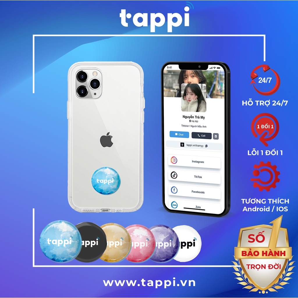 thẻ cá nhân thông minh Tappi - sticker cá nhân Tappi