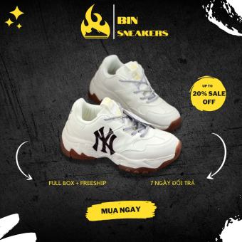 Giày MLB2 NY đế nâu bản Trung chuẩn 11 full bill box, Giày sneaker thể thao nam nữ đi học cổ thấp độn đế cao 5cm