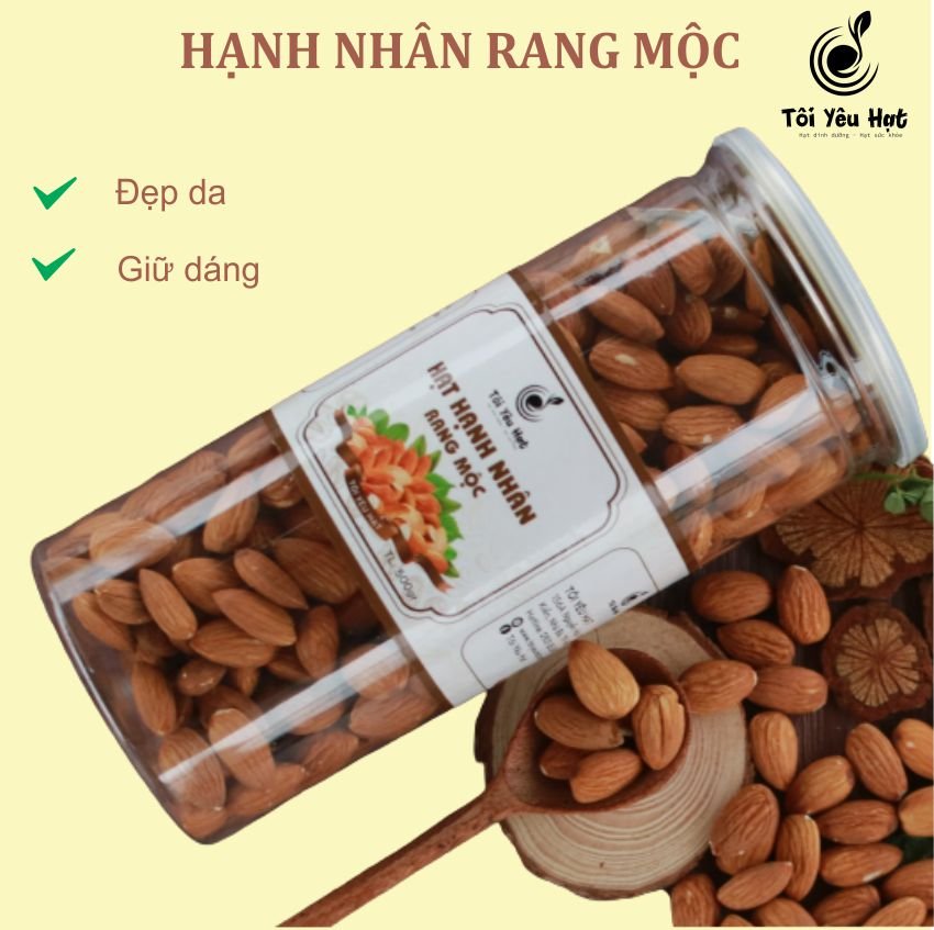 [FreeshipMax]Hạnh nhân tách lõi rang mộc 500g nhập khẩu mỹ, tốt cho bà bầu, thai nhi, bệnh tim mạch, đẹp da, cải thiện trí nhớ Tôi Yêu Hạt