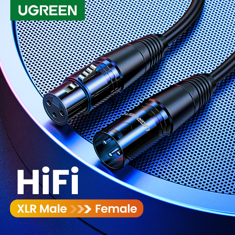 UGREEN XLR Mic Cable Microphone Cable Cable Microphone Audio Sound Cannon Cable Plug XLR Extension Mikrofon Cable for Audio Mixer Stereo Amplifiers XLR Cord Model: AV130 ราคา 146 บาท*ส่งฟรี