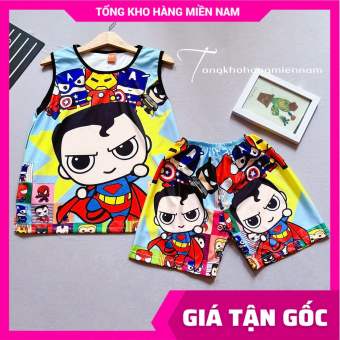 Đồ bộ mặc nhà ÁO BA LỖ - QUẦN ĐÙI cho bé trai bé gái phom từ 5kg đến 47kg chất thun mềm mịn mát in hoạt hình bò sữa con cọp pikachu doremon kitty 💥 Đồ bộ gia đình 💥 Đồ bộ nhóm tập thể DBRBSN FULL SIZE