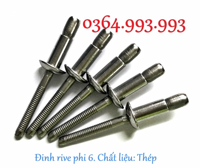 Gói 50 cái Đinh rút phi 6.4/Đinh rive 6.4. Chất liệu: Thép