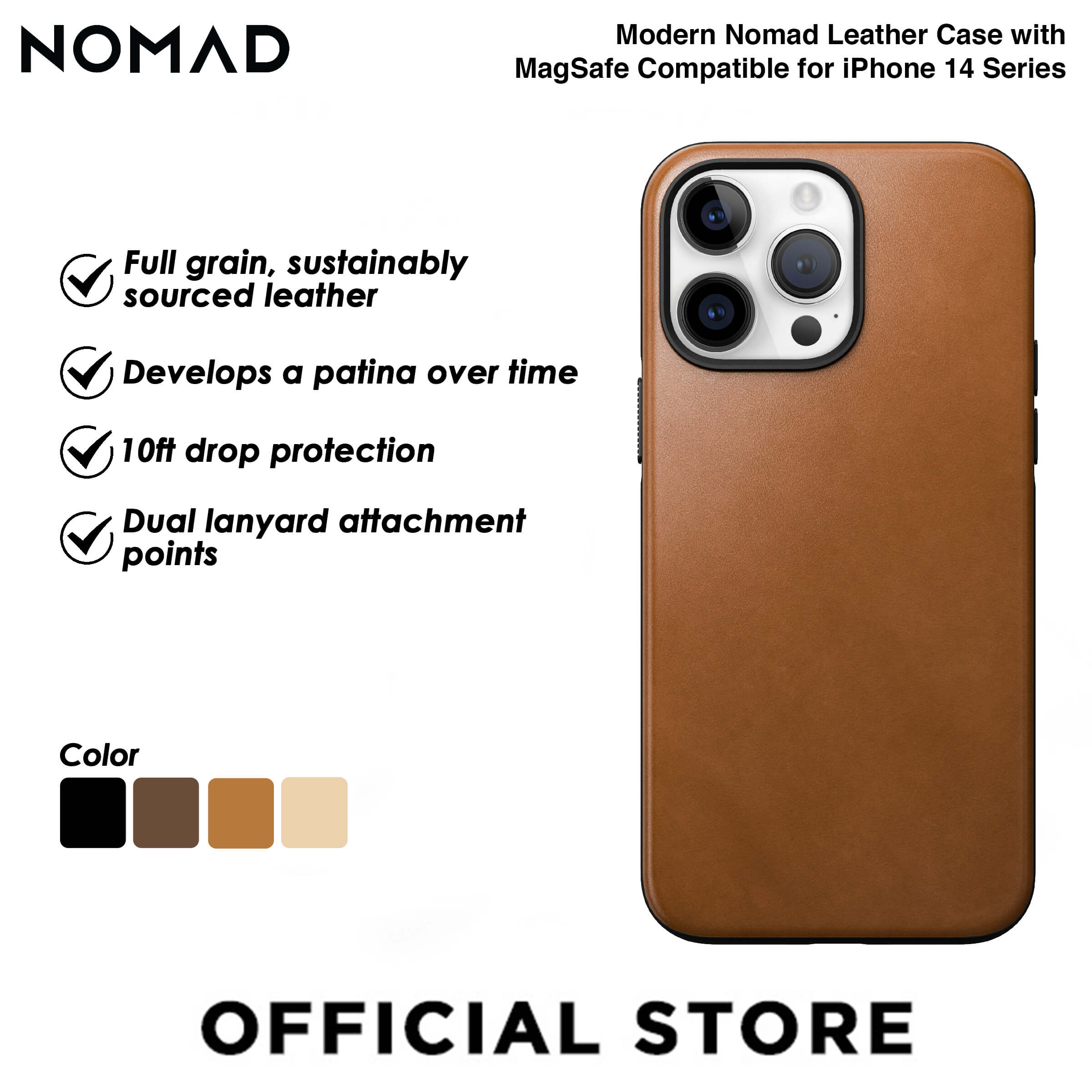 Nomad Rugged Leather Case iPhone 12 Pro Max Rustic Brown