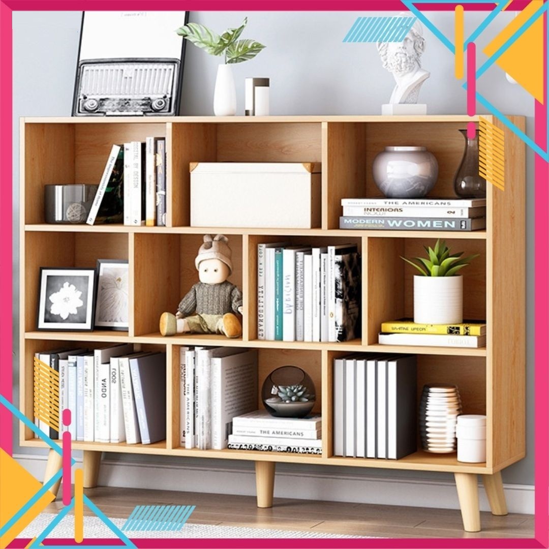 Tủ sách 100x110cm - kệ sách đa năng giá sách gỗ mdf nhiều ngăn cao cấp mgk018