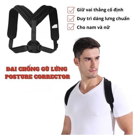 Đai Chống Gù Lưng Nhật Bản Royal Posture Đai Chống Gù Lưng Nam Nữ- Giữ Đúng Tư Thế Chống Cong Vẹo Định Hình Vai  Lưng  Cổ. Chất Liệu Vải Thoáng Mát Không Gây Khó Chịu Khi Sử Dụng.