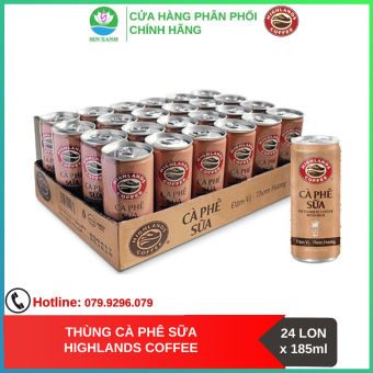 Thùng 24 lon cà phê sữa Highland Coffee 185ml