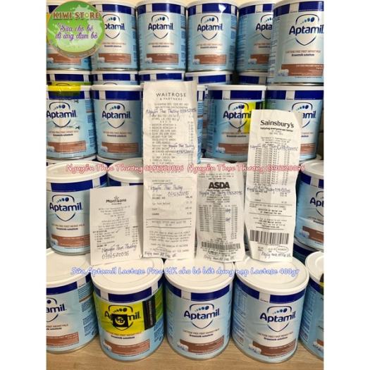 Sữa Aptamil Lactose Free Uk dành cho bé bất dung nạp Lactose 400gr bay air 100 đầy đủ bill store