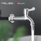 Mitsushi Wall-Mounted Faucet for Kitchen/Washing Machine, Stainless Steel