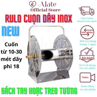 Bộ ru lô cuốn dây ống nước 5 lớp phi 18 bằng inox, cút nối nhanh bằng đổng, vòi tưới cây tăng áp thân inox đúc, tặng dây dẫn nước từ vòi cấp vào khung, hàng chất lượng, giá mềm, giao hàng miễn phí