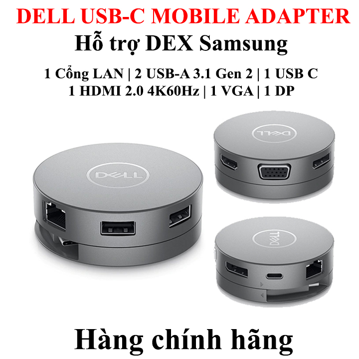 Bộ chuyển đổi adapter dell da 310 từ usb c to hdmi/vga/dp/ethernet/usbc/usb-a