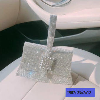 Ví nữ cầm tay dự tiệc đẹp, bóp cầm tay nữ dự tiệc, cưới đính đá dáng vuông sang trọng