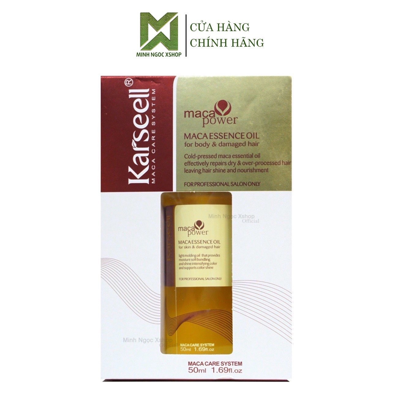 Tinh dầu dưỡng tóc Karseell Maca 50ml dưỡng tóc khô xơ, tóc nhuộm giúp tóc phục hồi mềm mượt chuẩn salon tại nhà