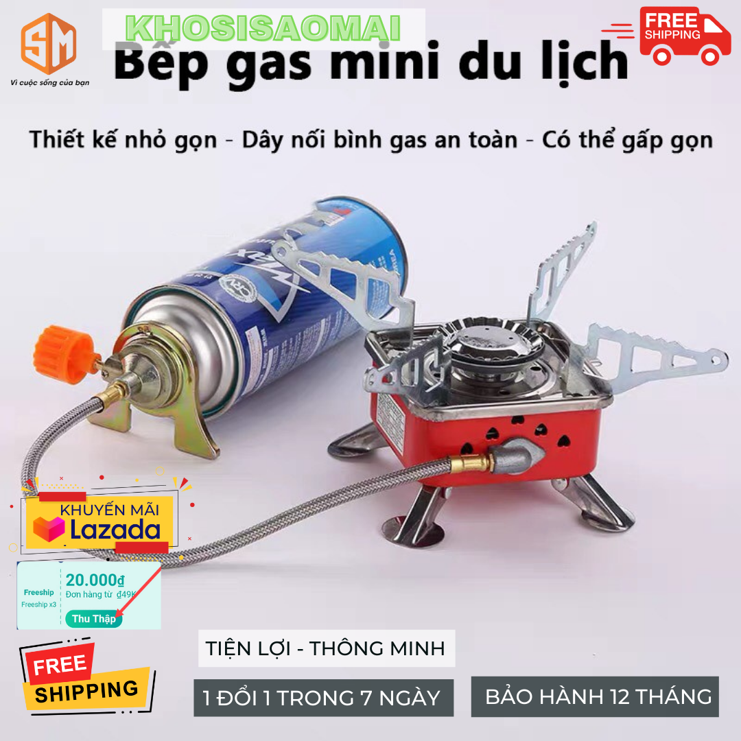 Bếp gas du lịch dã ngoại mini xếp gọn dễ dàng mang theo đi phượt du lịch, tặng kèm túi xách gọn nhẹ, bếp ga du lịch mini - không dây
