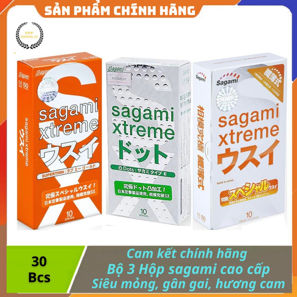 [ COMBO SIÊU RẺ] - Combo 3 Hộp Bao Cao Su SAGAMI Xuất Xứ Nhật Bản, siêu mòng, ôm khít, chân thật - 30 cái