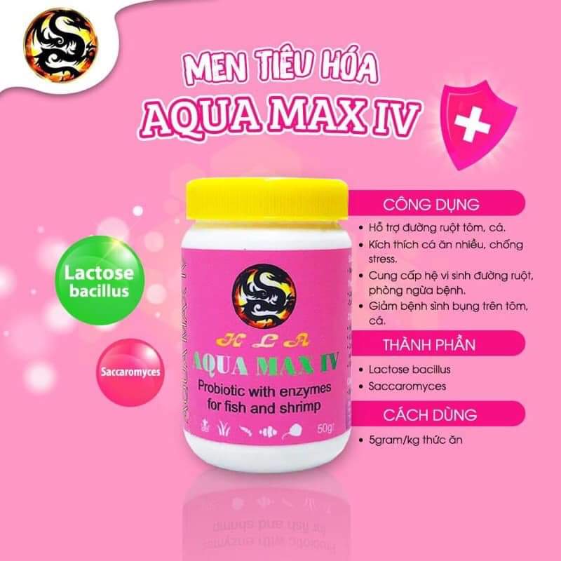 Men tiêu hoá cho cá cảnh aqua max iv | trại cá rồng hoàng lam