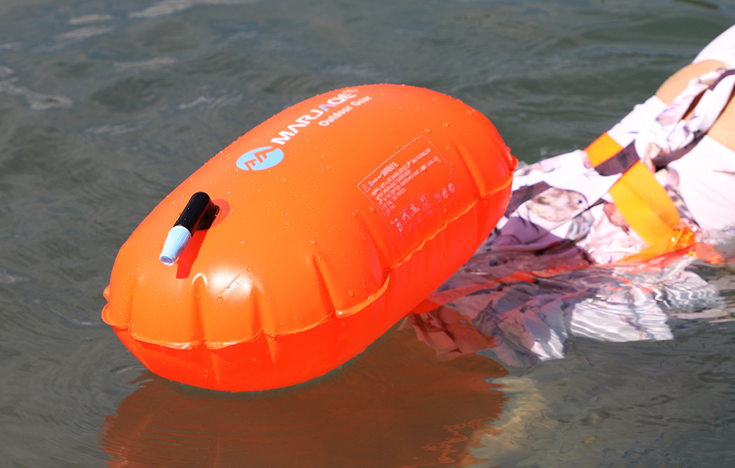 ภาพประกอบคำอธิบาย 1PC PVC Swimming Buoy Safety Air Dry Tow Bag Float Inflatable Signal Drift Bag