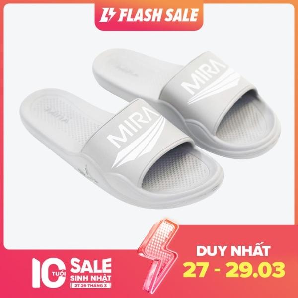 Dép xốp quai ngang cao cấp Mira Xám thể thao nam nữ dẻo nhẹ thời trang - DX003