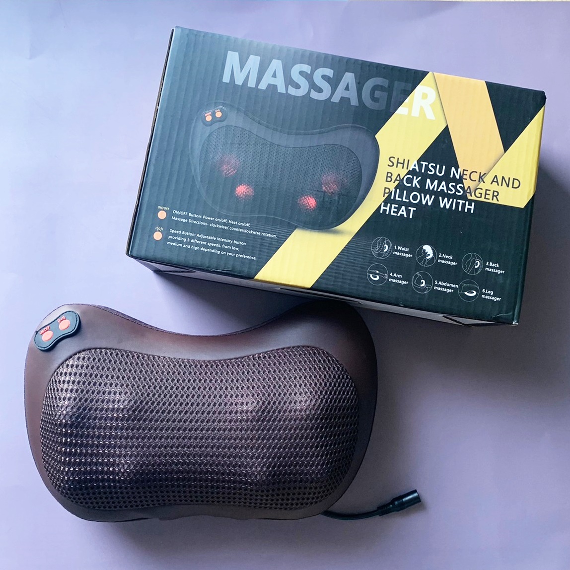 (JYMY®) Massager Shiatsu Neck and Back Massager Pillow with Heat ชิอัตสึ หมอนนวดนวดไฟฟ้า แบบให้ความร้อน เครื่องนวด ราคา 4,298 บาท*ส่งฟรี