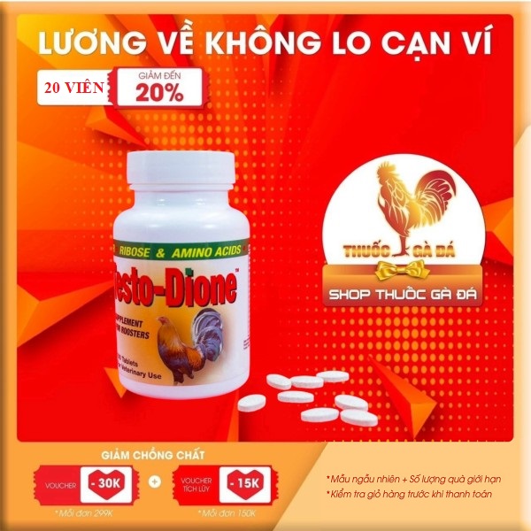 Testo-dione tăng lực cho gà đá